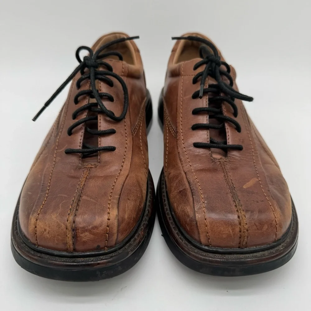 London Underground Maltese Brown Leather Lace Up Chunky Y2K Casual Shoe Size 9